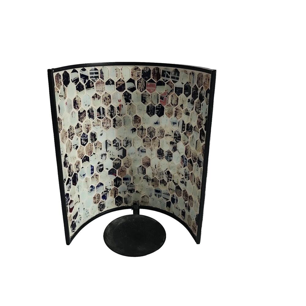 Half Round Mosaic Pillar Candle Sconce Holder 10"x8"x5.5" Wall Mount Or Tabletop